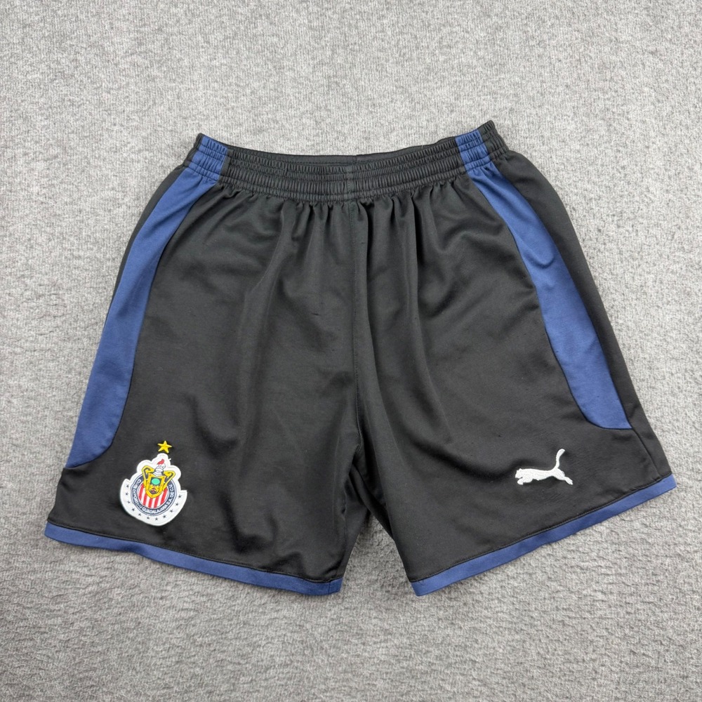 Puma Chivas de Guadalajara Soccer Shorts Mens Black Blue CD Guadalajara Training